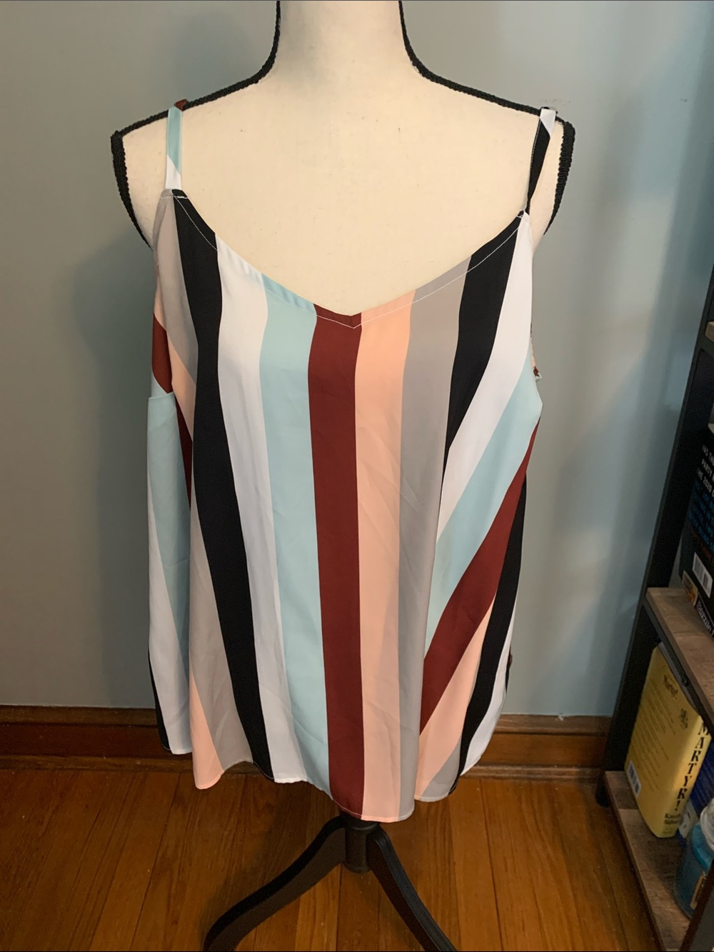 torrid Multicolor Vertical Stripe V-Neck Cami